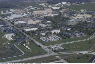 Aerial view of Johnson Space Center, Houston, Texas